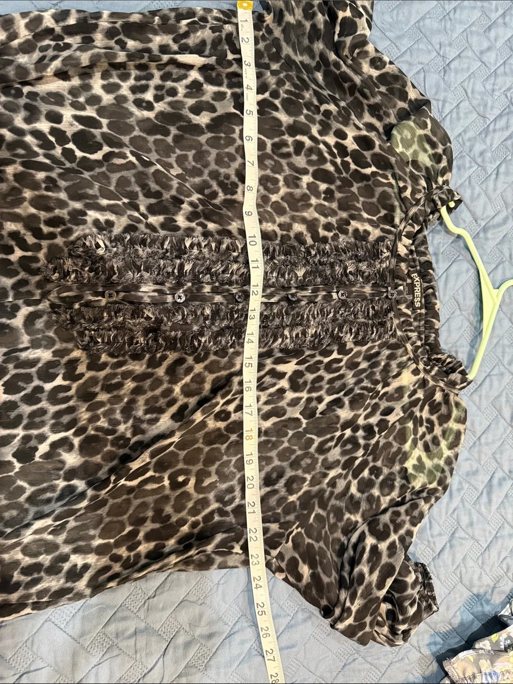 Women's Leopard Print Peasant Blouse - Black & Gray - Picture 5 of 5